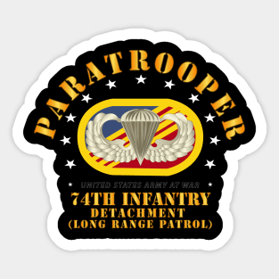 74th Inf Det Oval w Paratrooper Sticker